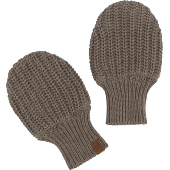 Moufles bébé en teddy coton bio Soul moka (0-6 mois)