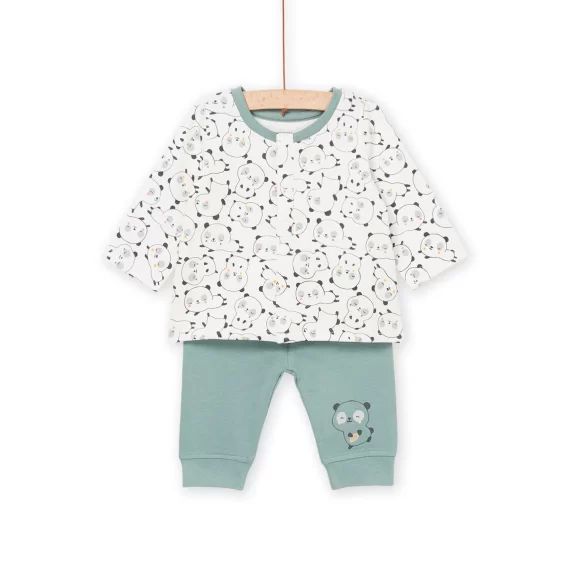 Sweat À Imprimé Panda Et Pantalon – Ecru