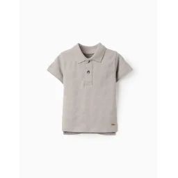 Polo En Coton À Rayures Gris