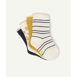 Les 4 paires de chaussettes écrues et bleues pailletées –  – Soldes