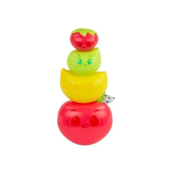 Jouet à empiler TOMY – Fruits à empiler – Adorable et stimulant pour les jeunes esprits en pleine croissance ! rouge