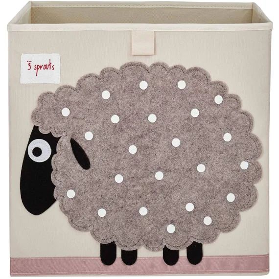 Cube De Rangement Mouton Gris