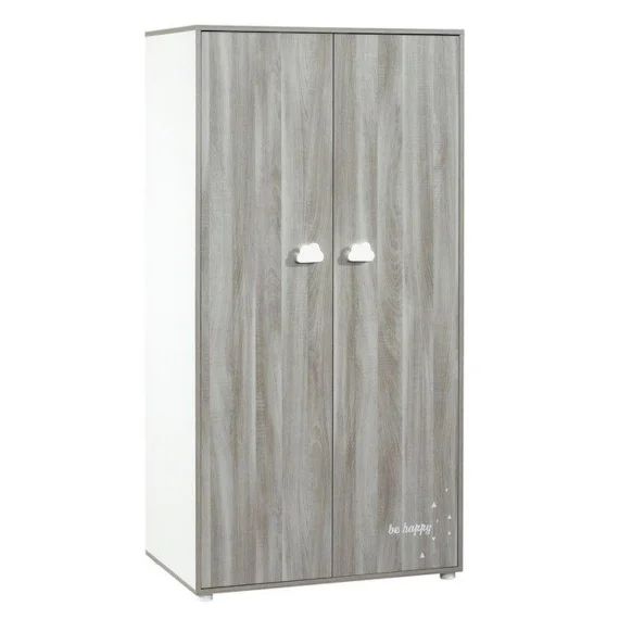 Armoire 2 portes 168x85x57cm en bois gris