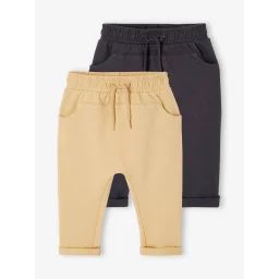 Lot de 2 pantalons en molleton bébé cappuccino