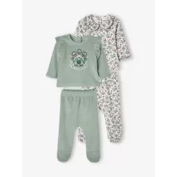 Lot de 2 pyjamas en velours bébé fille lot ivoire