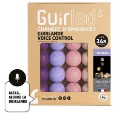 Guirlande lumineuse wifi boules coton LED USB – Commande Vocale – Maison connectée – Amazon Alexa & Google Assistant –  24 boules 2, violet