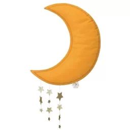 Mobile en coton – SEVIRA KIDS – Lune Jaune – Décoration – Bébé – Jaune jaune