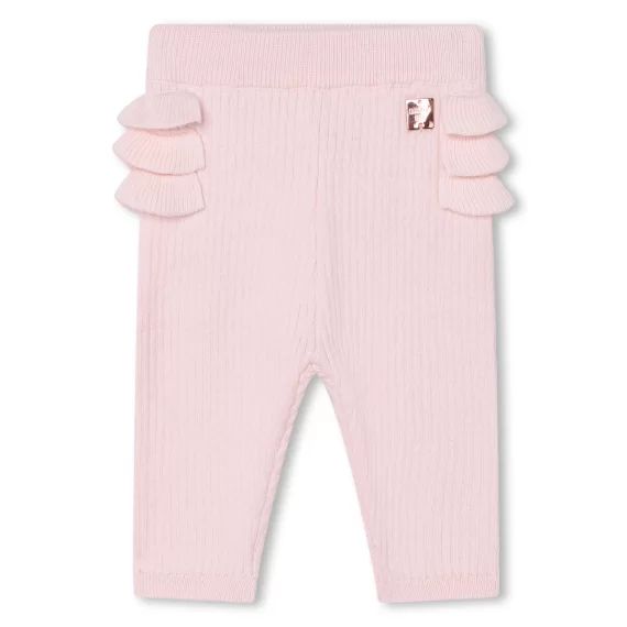 Legging en tricot avec volants Fille Rose