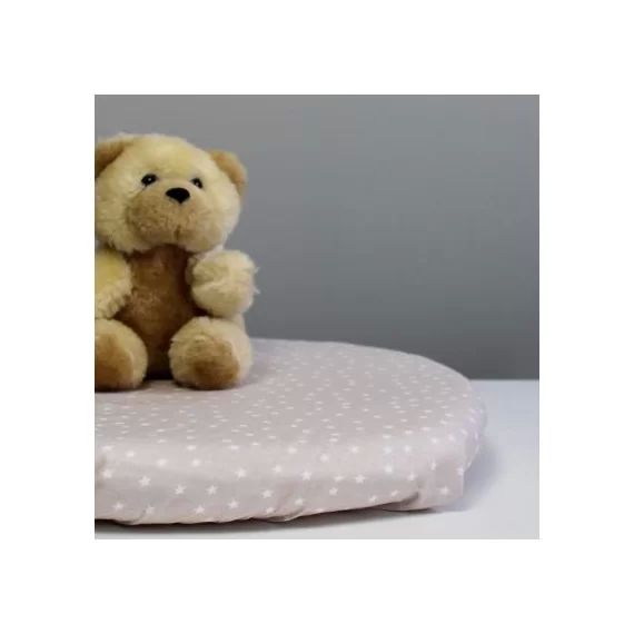 Drap housse de berceau en coton bio Etoiles beige (40 x 80 cm)