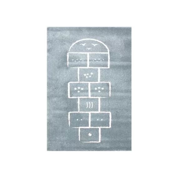 Tapis rectangulaire Marelle bleu (80 x 150 cm)