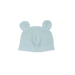 Bonnet En Maille Avec Des Petites Oreilles Bleu