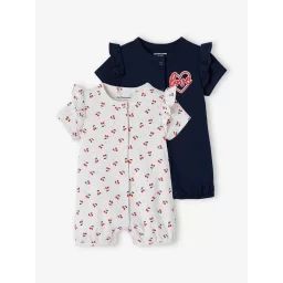 Lot de 2 pyjamas combishort bébé fille lot encre