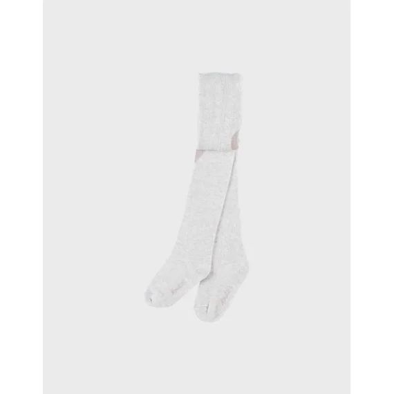 Collants S Motif Cœur Brodé Beige