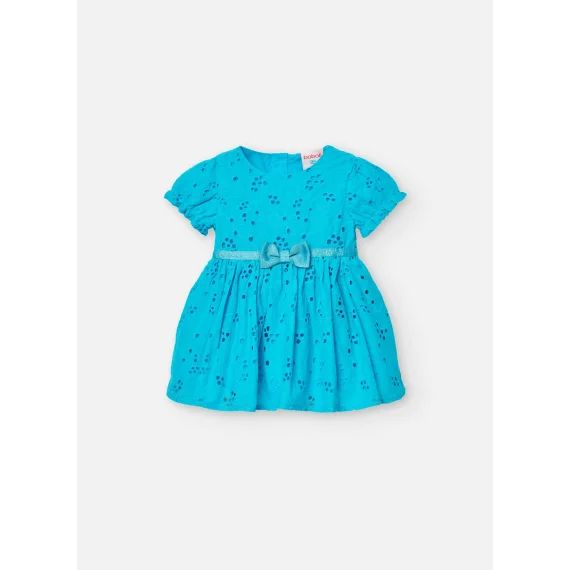 Robe En Batiste Brodée Bleu