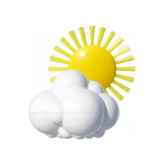 Jouets de bain météo nuage de pluie et brosse sensorielle soleil