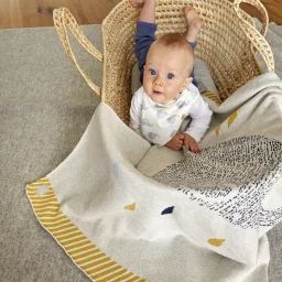 Bavoir bandana en coton bio baleine Little Water