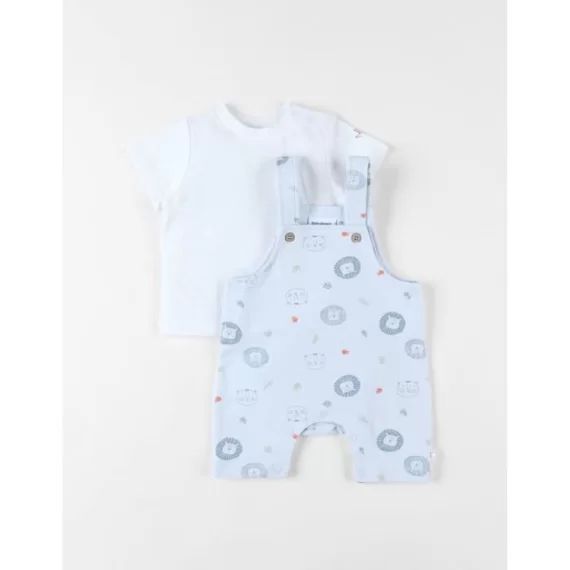 Ensemble Salopette + T-shirt Ciel Bleu
