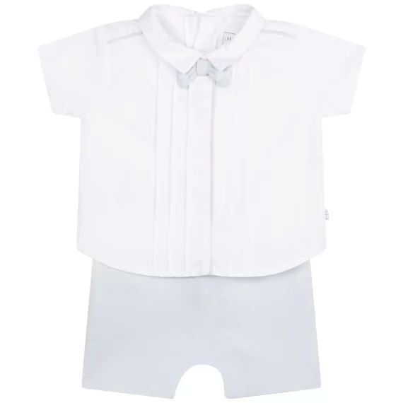 Combi-short de cérémonie coton Garçon Bleu