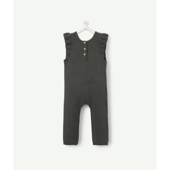 Combinaison bébé fille en maille gris foncé avec volants –  – Soldes