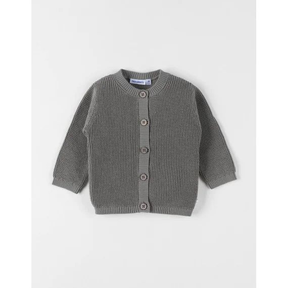 Cardigan En Tricot Coton Gris
