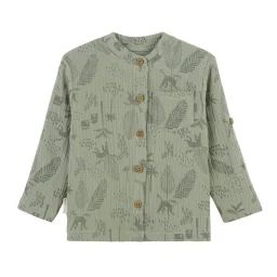 Chemise Bébé Garçon En Gaze De Coton Gao Vert