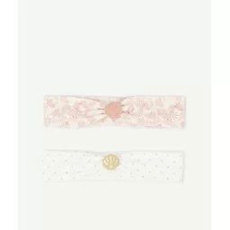 Le lot de 2 bandeaux à pois et fleuris avec coquillages –  – Soldes