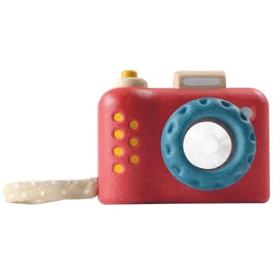 Appareil Photo En Bois Pour Enfant – Plan Toys – Mon Premier Appareil Photo – Rouge – A Partir De 18 Mois Rouge