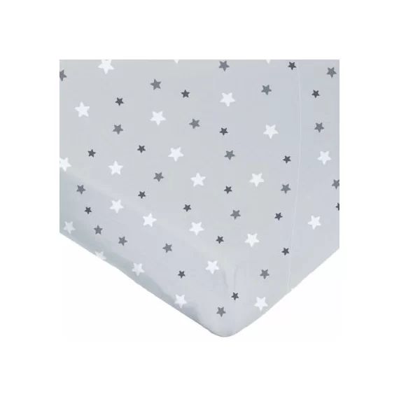 Drap housse étoile gris (70 x 140 cm)