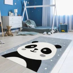Tapis Enfant Tissé Pandadou Bleu