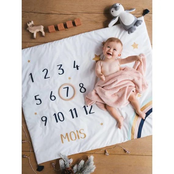 Tapis photo bébé ivoire