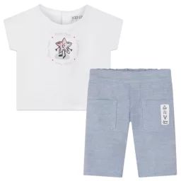 Ensemble pantalon et T-shirt Fille Blanc