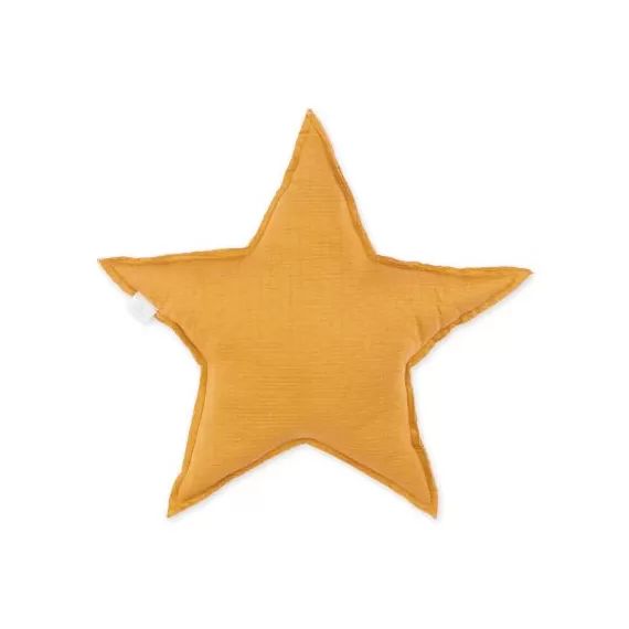 Coussin étoile ocre golden (30 cm)