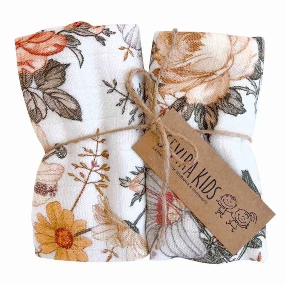 Lot De 2 Langes En Viscose De Bambou – Sevira Kids – Neo Vintage – Blanc – Fille – Tu Blanc