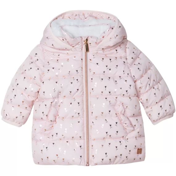 Doudoune déperlante à capuche Fille Rose