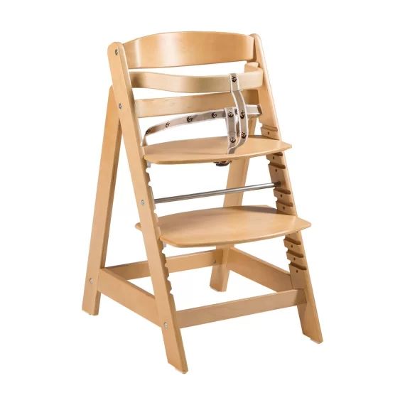 ROBA Chaise Haute Évolutive jusqu&rsquo;à la Chaise d&rsquo;Adolescent Sit Up Click – Poids Max 50 kg – Bois Naturel beige
