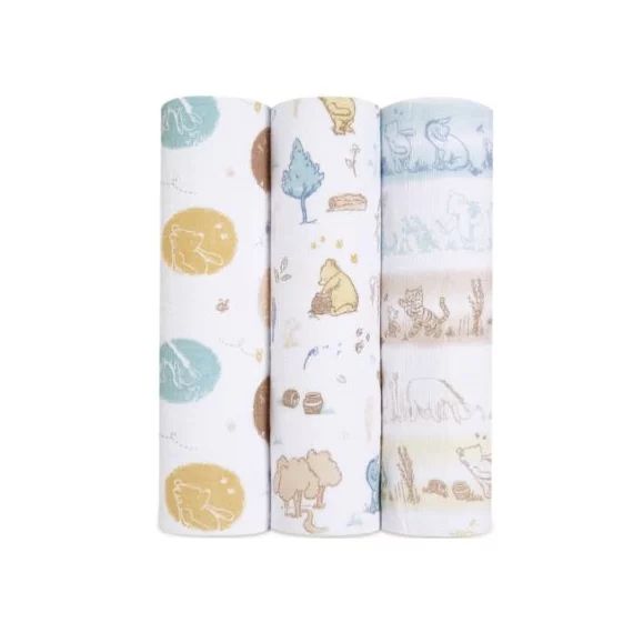 Lot de 3 langes en coton Winnie in the Woods (70 x 70 cm)