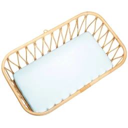 Drap Housse Berceau En Gaze De Coton À Carreaux Bleu Ciel