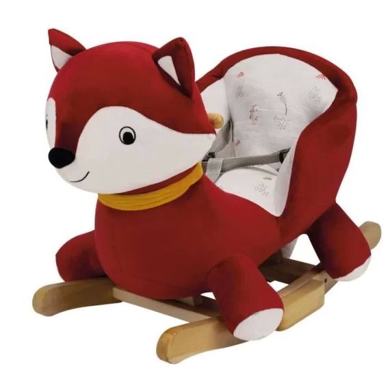 Bascule – Cache Cache En Forêt – Peluche À Bascule Pour Bébé – Blanc – Terracotta – 100% Polyester Blanc