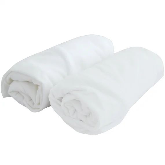 Lot de 2 draps housses coton blancs (70 x 140 cm)
