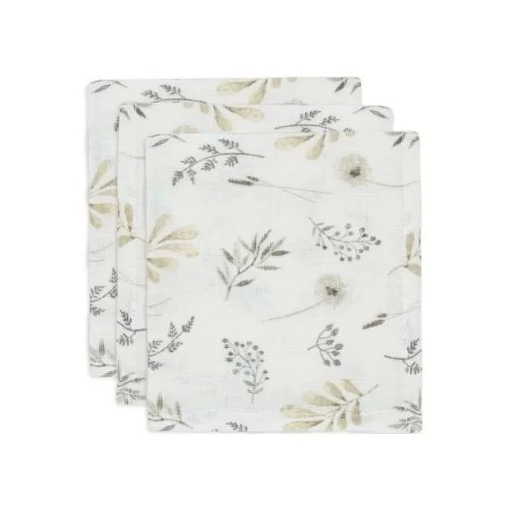 Lot de 3 mini langes en gaze de coton Wild Flowers (31 x 31 cm)