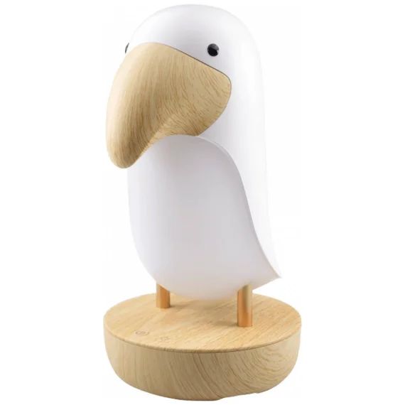 Veilleuse Et Enceinte Bluetooth Toucan Blanc, Marron