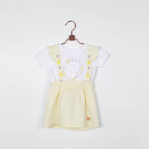 Jupe à bretelles fantaisie Fille Jaune