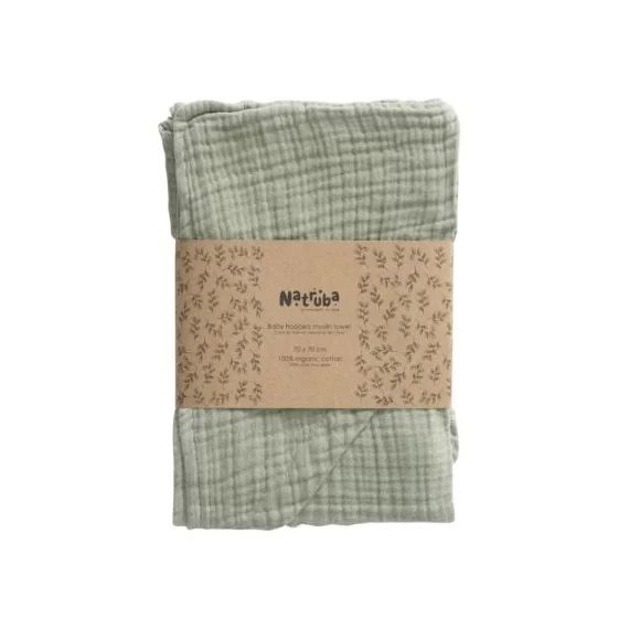 Cape de bain en coton bio vert