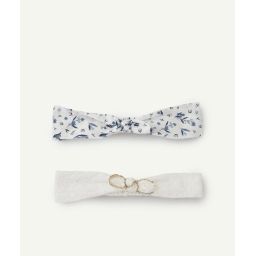 Lot de 2 bandeaux bébé fille en broderie anglaise et fleuri –  – Soldes