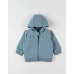 Veste Sweat À Capuche Sauge Bleu