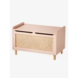 Coffre à jouets cannage LIGNE POÉSIE rose