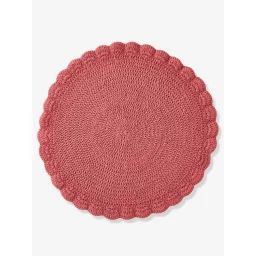 Tapis crochet vieux rose