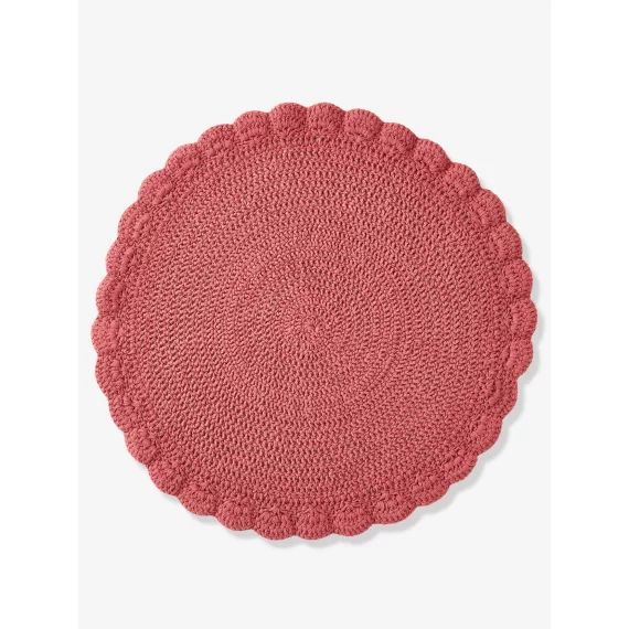 Tapis crochet vieux rose
