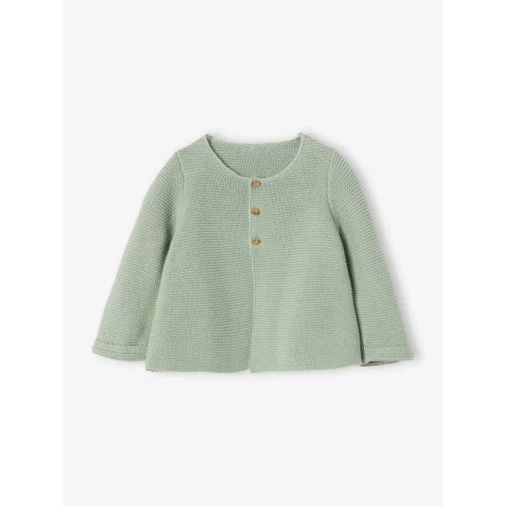 Cardigan en coton bébé fine jauge BASICS tilleul