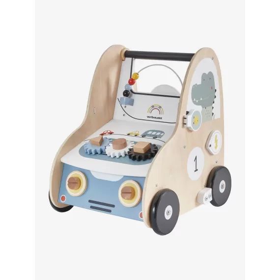 Chariot de marche avec freins EN VOITURE SIMON en bois FSC® multicolore